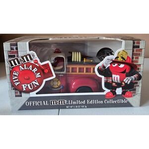 Official M&M Limited Edition Red Fire Truck Candy Dispenser Fun Collectible‎